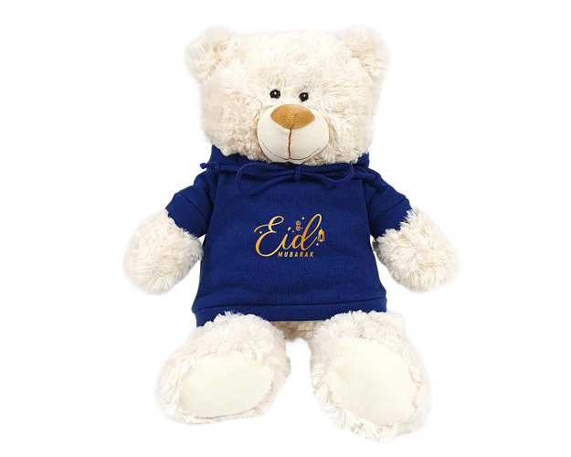 Cream Bear with Printed Hoodie