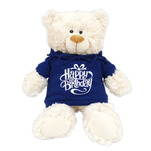 Cream Bear with Printed Hoodie