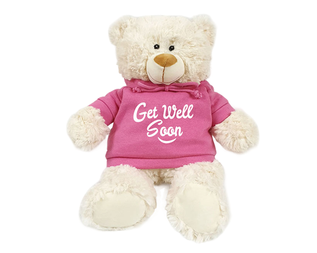 Cream Bear with Printed Hoodie